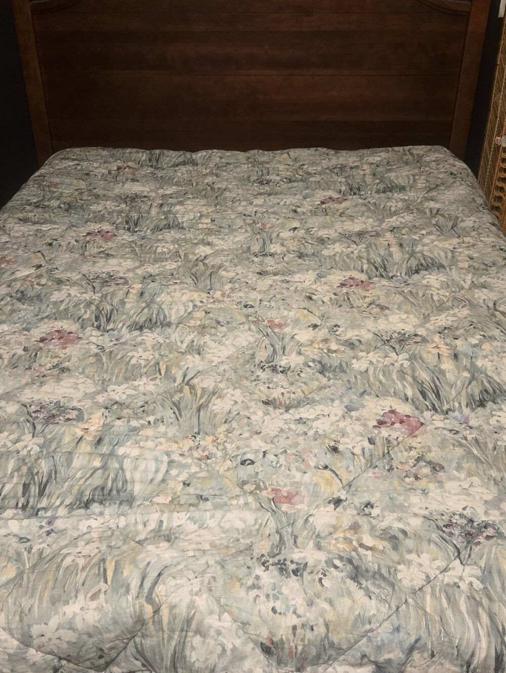 Pottery Barn Giverny Fleur Organic Percale Comforter King Cal King Gray Floral